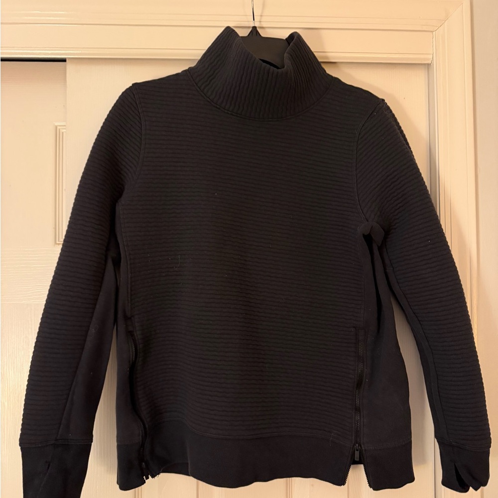 All in Motion Black Ribbed Turtleneck Sweater